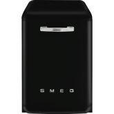Smeg DFFABBL 60cm 50s Style Freestanding Dishwasher, Black