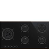 Smeg PV695LCNR 90cm Dolce Stil Novo Gas Hob, Black with Copper Trim