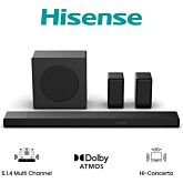 Hisense AX5140Q 5.1.4ch Dolby Atmos DTS: X Soundbar with Wireless Subwoofer 