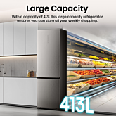 Hisense RB5P410SACCUK 60X200cm Total No Frost Combi, Wifi, Covertable Compartment, C Rating, Stainle