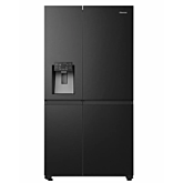 Hisense RS818N4IFE American Fridge Freezer, Plumbed, Black, E Rated 
