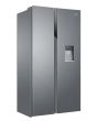 Haier HSR3918EWPG 90cm American Style Side-by-Side Fridge Freezer - Platinum Inox