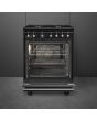 Smeg CX61GMBL Concert Dual Fuel Cooker with Single Oven - Black