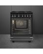 Smeg CX61GMBL Concert Dual Fuel Cooker with Single Oven - Black