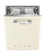 Smeg DIFABCR 60cm 50s Style Built-In Dishwasher, Cream