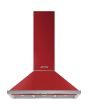 Smeg KPF9RD 90cm Portofino Chimney Hood, Red