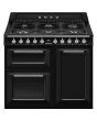 Smeg TR103BL 100cm Victoria Dual Fuel Range Cooker, Black