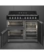 Smeg TR103BL 100cm Victoria Dual Fuel Range Cooker, Black