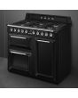 Smeg TR103BL 100cm Victoria Dual Fuel Range Cooker, Black