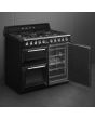 Smeg TR103BL 100cm Victoria Dual Fuel Range Cooker, Black