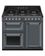 Smeg TR103GR 100cm Victoria Dual Fuel Range Cooker, Slate Grey
