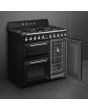 Smeg TR93BL 90cm Victoria Dual Fuel Range Cooker, Black