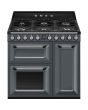 Smeg TR93GR 90cm Victoria Dual Fuel Range Cooker, Slate Grey