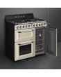 Smeg TR93P 90cm Victoria Dual Fuel Range Cooker, Cream