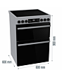 Hisense HDCEC6C20X Electric Cooker With Double Oven, 60 Cm
