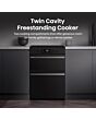 Hisense HDCEIT6C20B Induction Electric Cooker With Double Oven, Black, A Rated Black