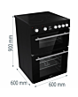 Hisense HDE3211BBUK Electric Cooker With Double Oven, 60 Cm