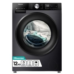 Hisense WF3S1243BB3 3S Washing Machine, 12kg, 1400rpm, A Rated, Black 