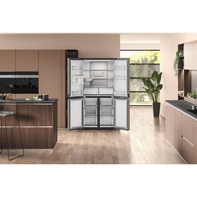 Hotpoint HQ9U2BLG 4-Door American Fridge Freezer - Inox