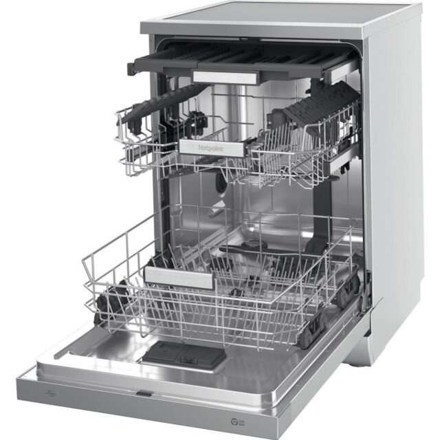 Hotpoint H7FHS41X 60cm Freestanding 15 Place Dishwasher - Inox