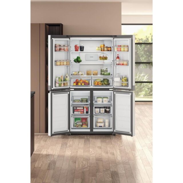Hotpoint HQ9B2LG 4-Door American Fridge Freezer - Stainless Steel
