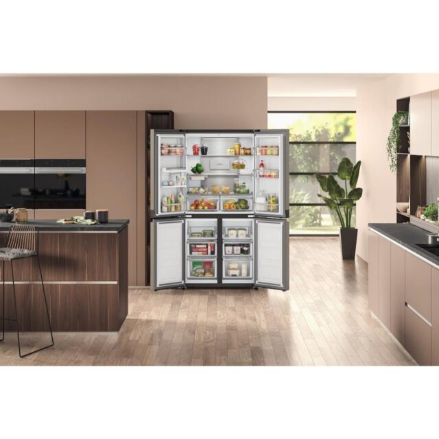 Hotpoint HQ9U2BLG 4-Door American Fridge Freezer - Inox