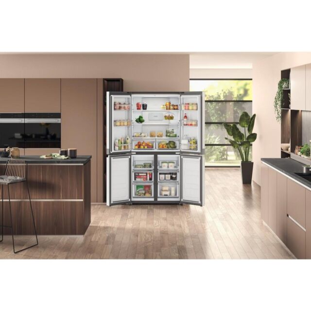 Hotpoint HQ9B2LG 4-Door American Fridge Freezer - Stainless Steel