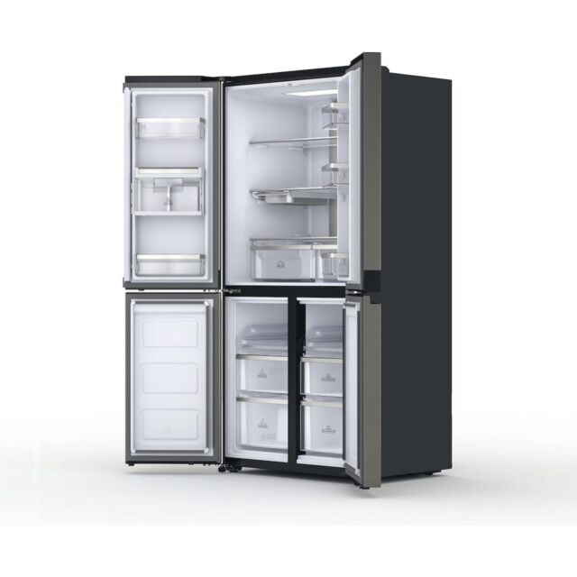 Hotpoint HQ9U2BLG 4-Door American Fridge Freezer - Inox