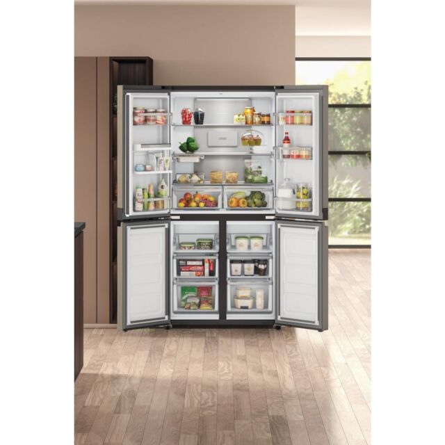 Hotpoint HQ9U2BLG 4-Door American Fridge Freezer - Inox