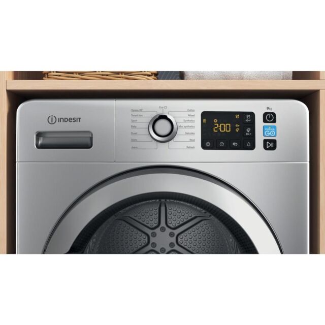 Indesit Heat Pump Tumble Dryer: Freestanding, 9,0kg - YT M11 92SS X UK - Silver