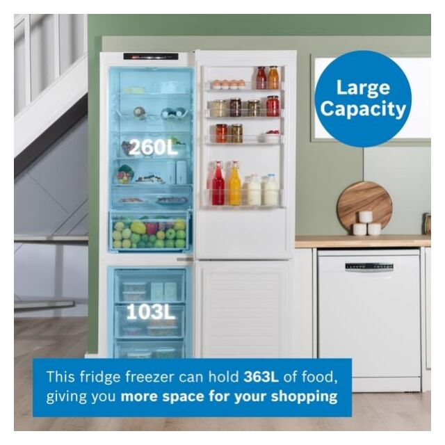 Bosch KGN392WDFG, Free-standing fridge-freezer with freezer at bottom