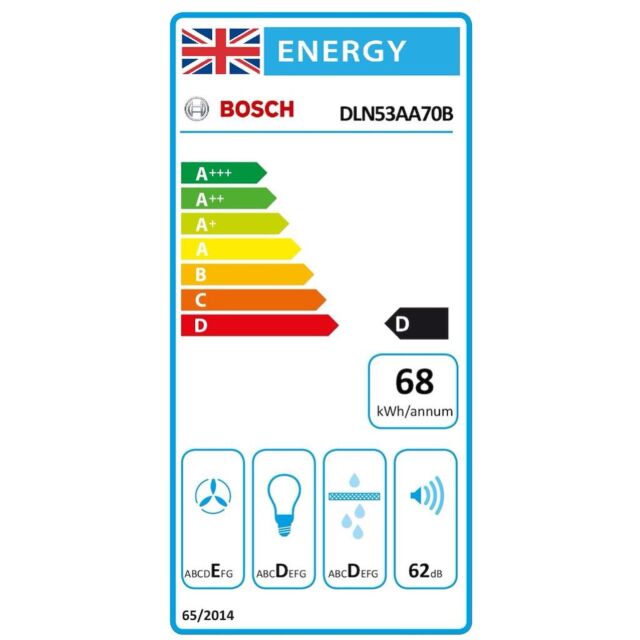 Bosch DLN53AA70B, Canopy cooker hood