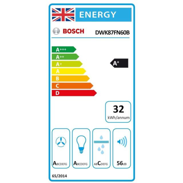 Bosch DWK87FN60B, Wall-mounted cooker hood