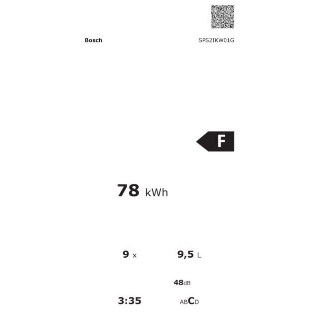 Bosch SPS2IKW01G, Free-standing dishwasher