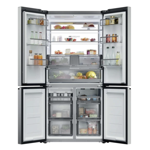 Haier HCW79F19EHSB 90cm Cube Series 7 American Style Fridge Freezer - Iconic Black
