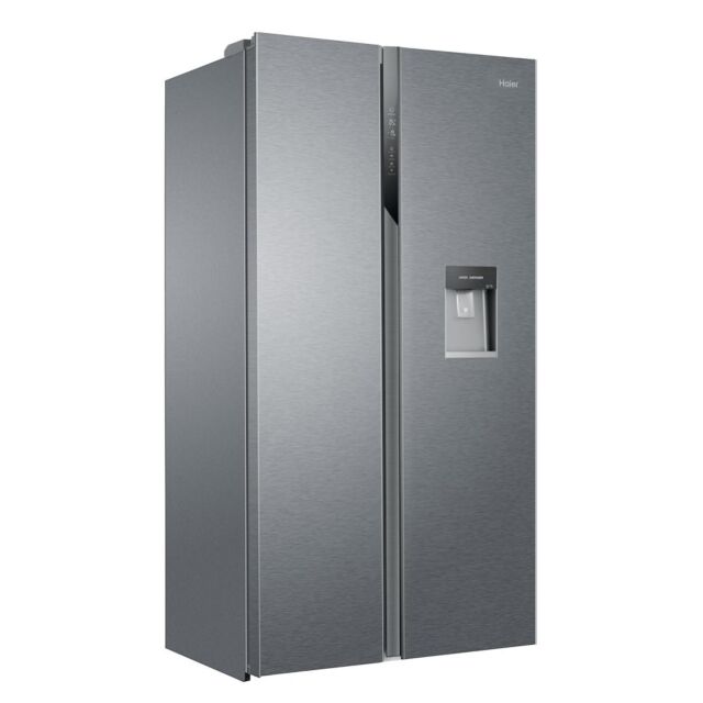 Haier HSR3918EWPG 90cm American Style Side-by-Side Fridge Freezer - Platinum Inox