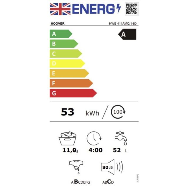 Hoover HWB 411AMC H-Wash 500 11kg 1400 Spin Washing Machine