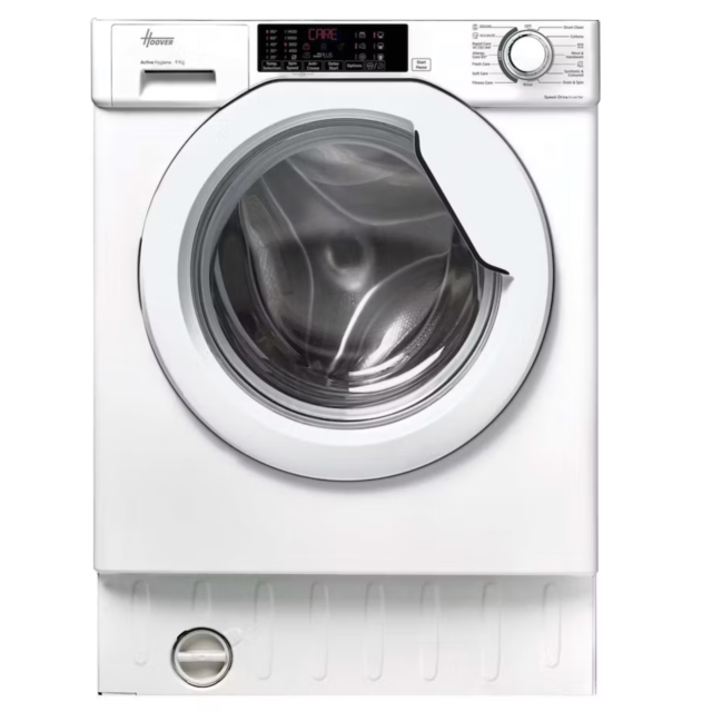 Hoover HBWS 494DMSW5-80 Integrated 9kg Washing Machine - 1400 rpm - A Energy Rating - White with Silver Door