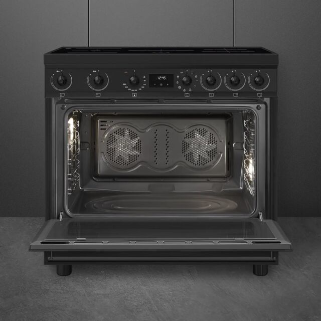 Smeg C9IMN2 90cm Single Cavity Range Cooker with Induction Hob, Black