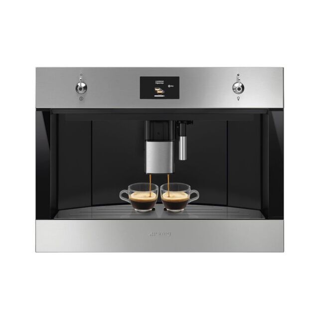 Smeg CMS4303X 45cm Integrated Coffee Machine, Stainless Steel