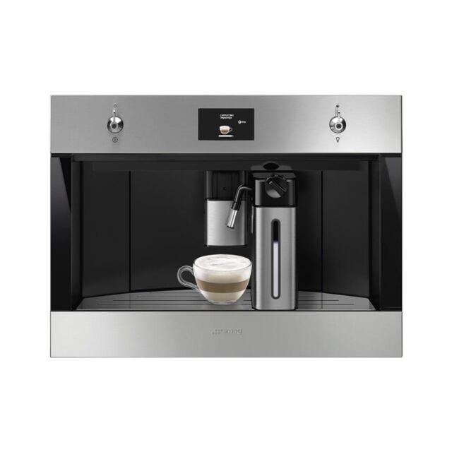 Smeg CMS4303X 45cm Integrated Coffee Machine, Stainless Steel