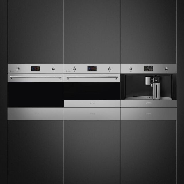 Smeg CMS4303X 45cm Integrated Coffee Machine, Stainless Steel