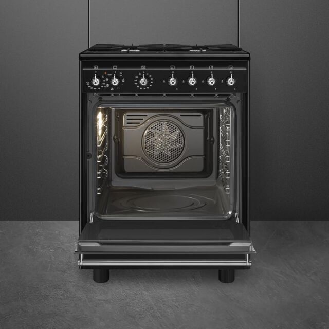 Smeg CX61GMBL Concert Dual Fuel Cooker with Single Oven - Black