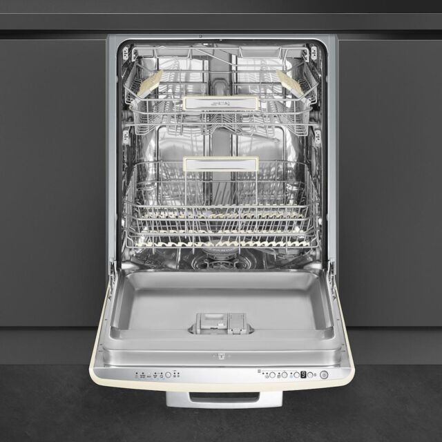 Smeg DIFABCR 60cm 50s Style Built-In Dishwasher, Cream