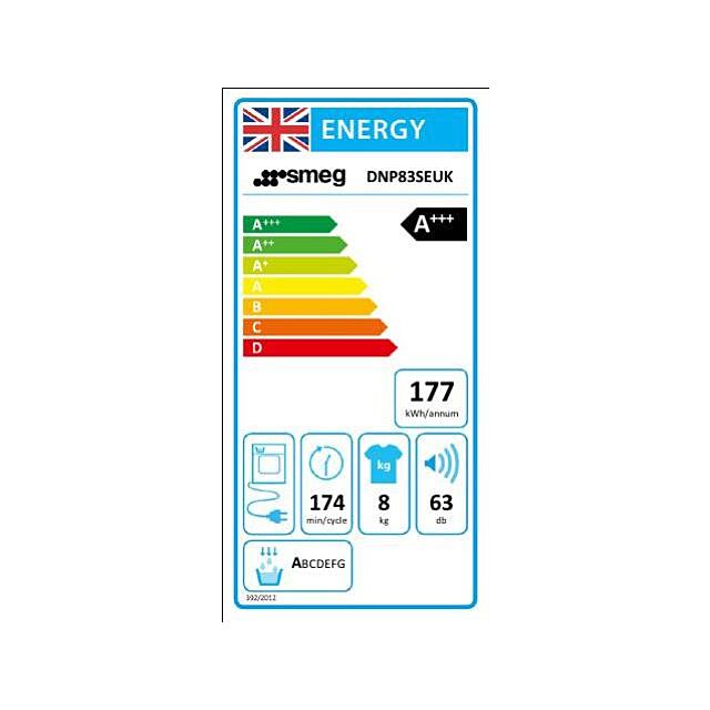 Smeg DNP83SEUK 60cm 8kg Heat Pump Condenser Tumble Dryer, White