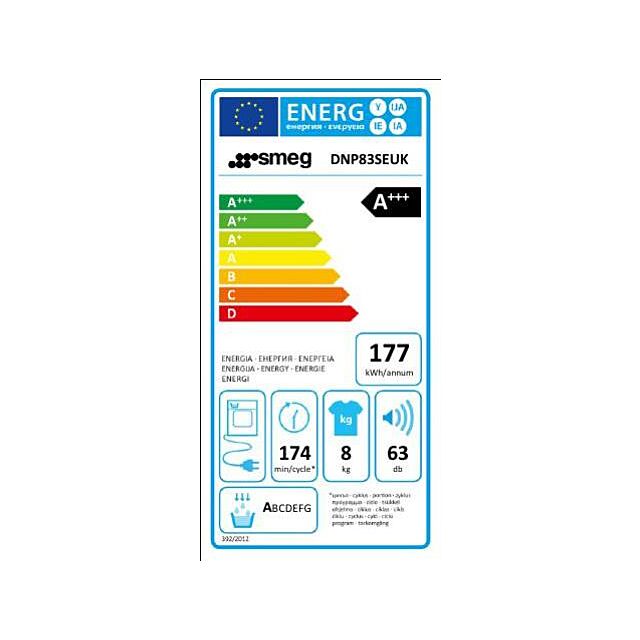 Smeg DNP83SEUK 60cm 8kg Heat Pump Condenser Tumble Dryer, White