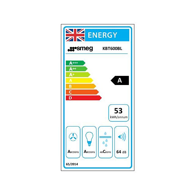 Smeg KBT600BL 60cm Chimney Cooker Hood - Black