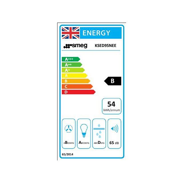 Smeg KSED95NEE 90cm Chimney Hood, Black