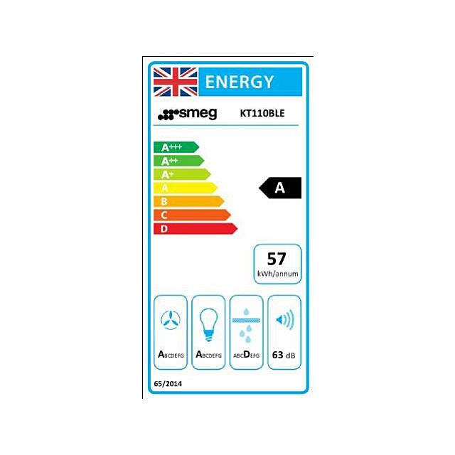 Smeg KT110BLE 110cm Victoria Chimney Hood, Black