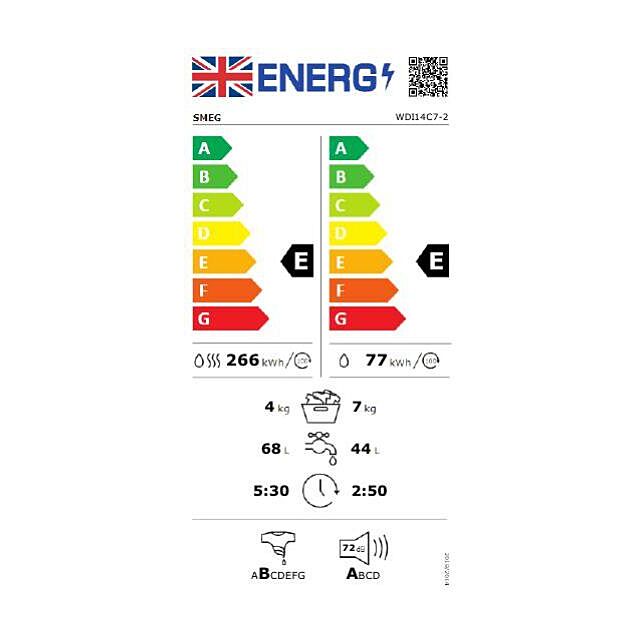 Smeg WDI14C7-2 60cm 7kg Fully Integrated Washer Dryer